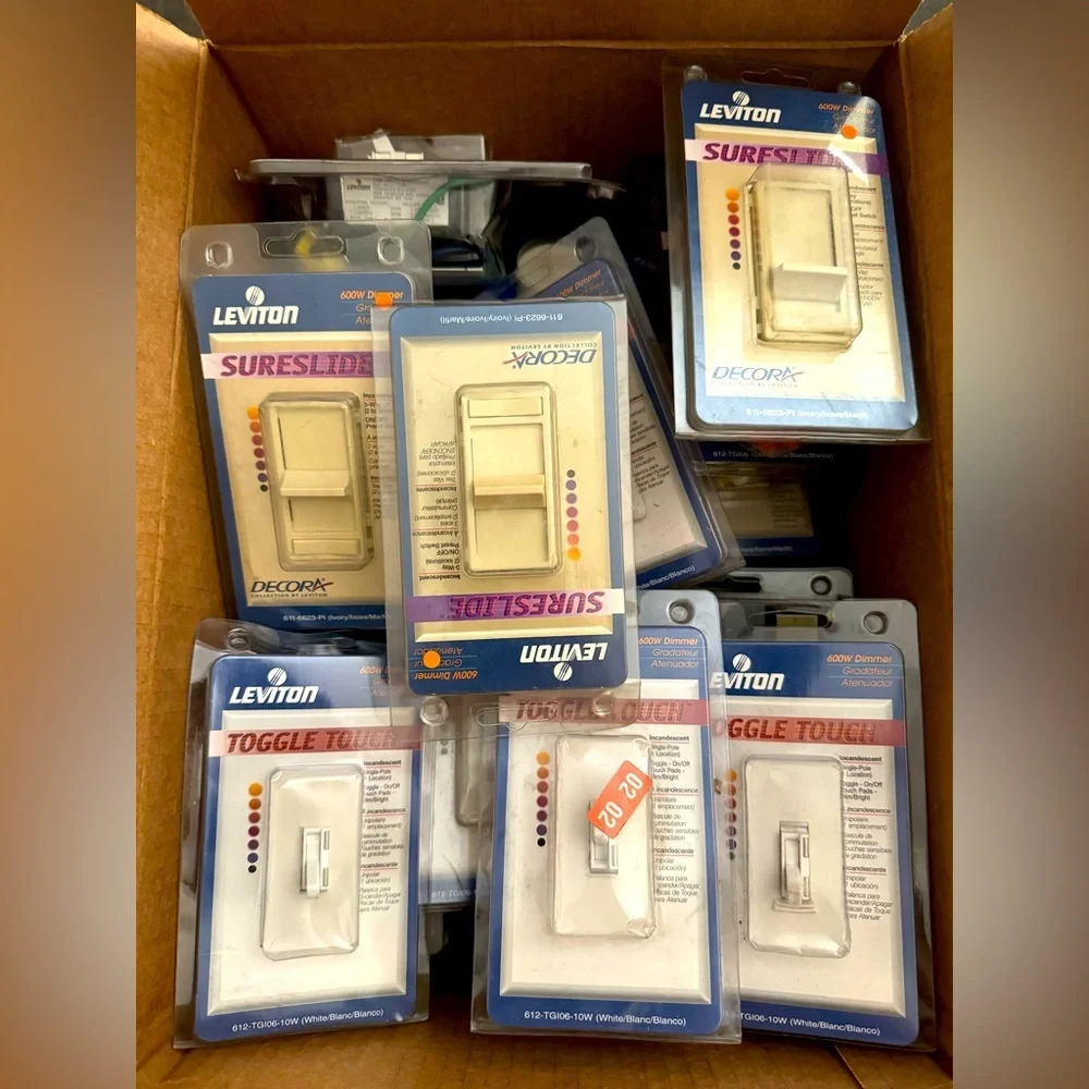 Lot of 36 Leviton Light Switches and Outlets. See Listing For Details. - Picture 1 of 16